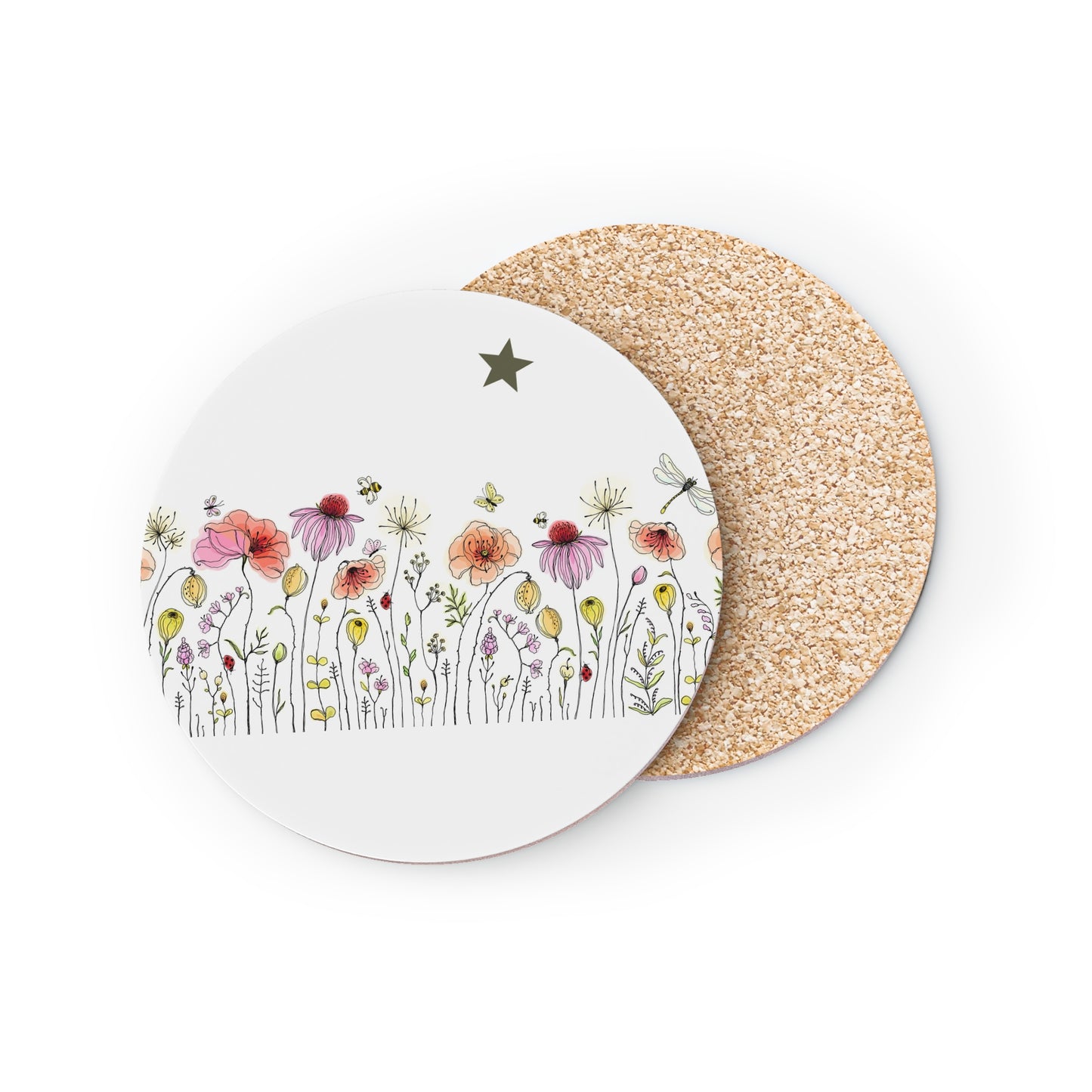 Floral Coasters, Eco-Friendly Drink Coasters for Home Decor, Perfect for Weddings, Housewarming Gifts, Coffee Lovers