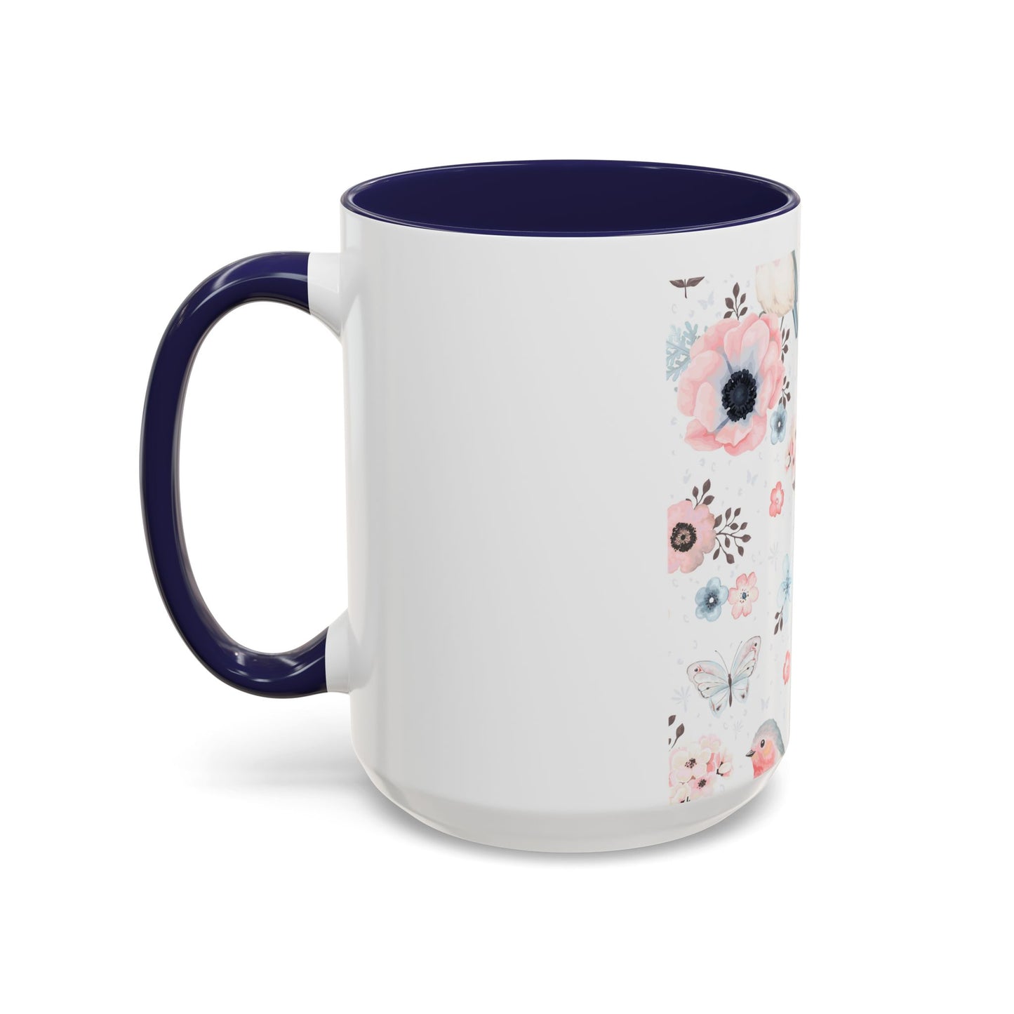Floral Bird Accent Coffee Mug | Perfect for Nature Lovers, Cute Gift Idea for Birthdays, Home Decor, Eco-Friendly, Tea Lovers