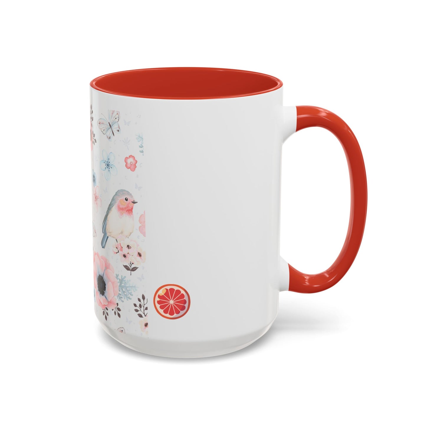 Floral Bird Accent Coffee Mug | Perfect for Nature Lovers, Cute Gift Idea for Birthdays, Home Decor, Eco-Friendly, Tea Lovers