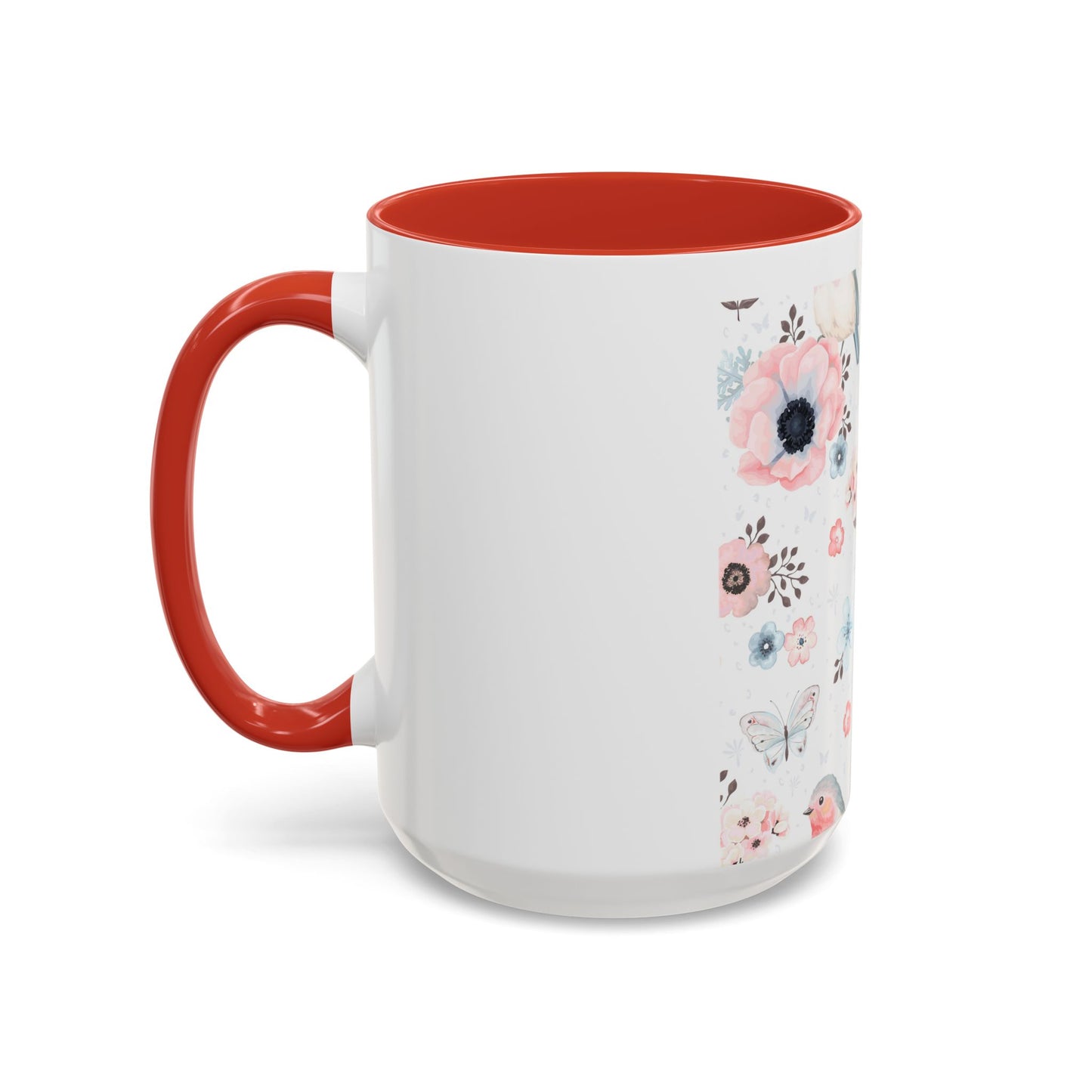 Floral Bird Accent Coffee Mug | Perfect for Nature Lovers, Cute Gift Idea for Birthdays, Home Decor, Eco-Friendly, Tea Lovers