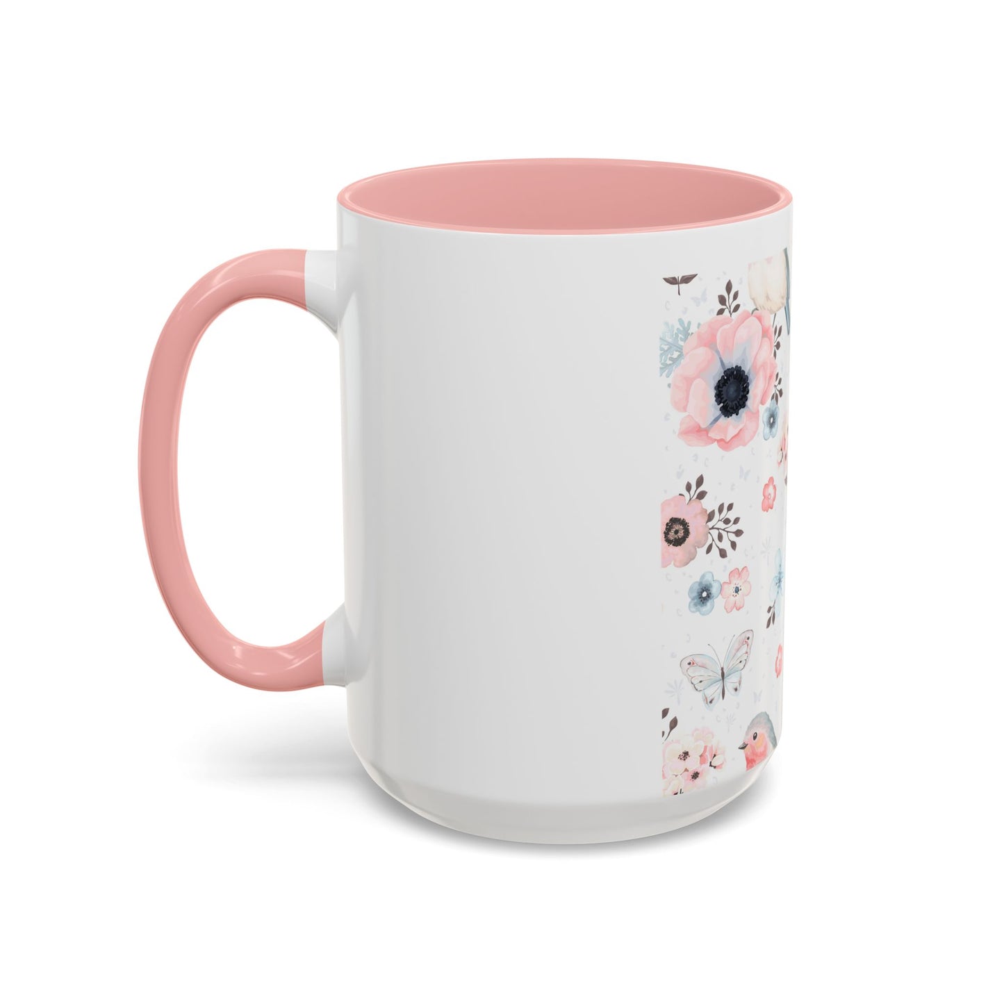 Floral Bird Accent Coffee Mug | Perfect for Nature Lovers, Cute Gift Idea for Birthdays, Home Decor, Eco-Friendly, Tea Lovers