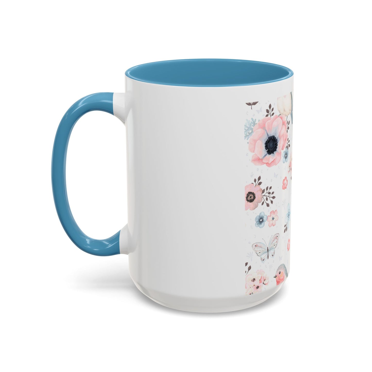 Floral Bird Accent Coffee Mug | Perfect for Nature Lovers, Cute Gift Idea for Birthdays, Home Decor, Eco-Friendly, Tea Lovers