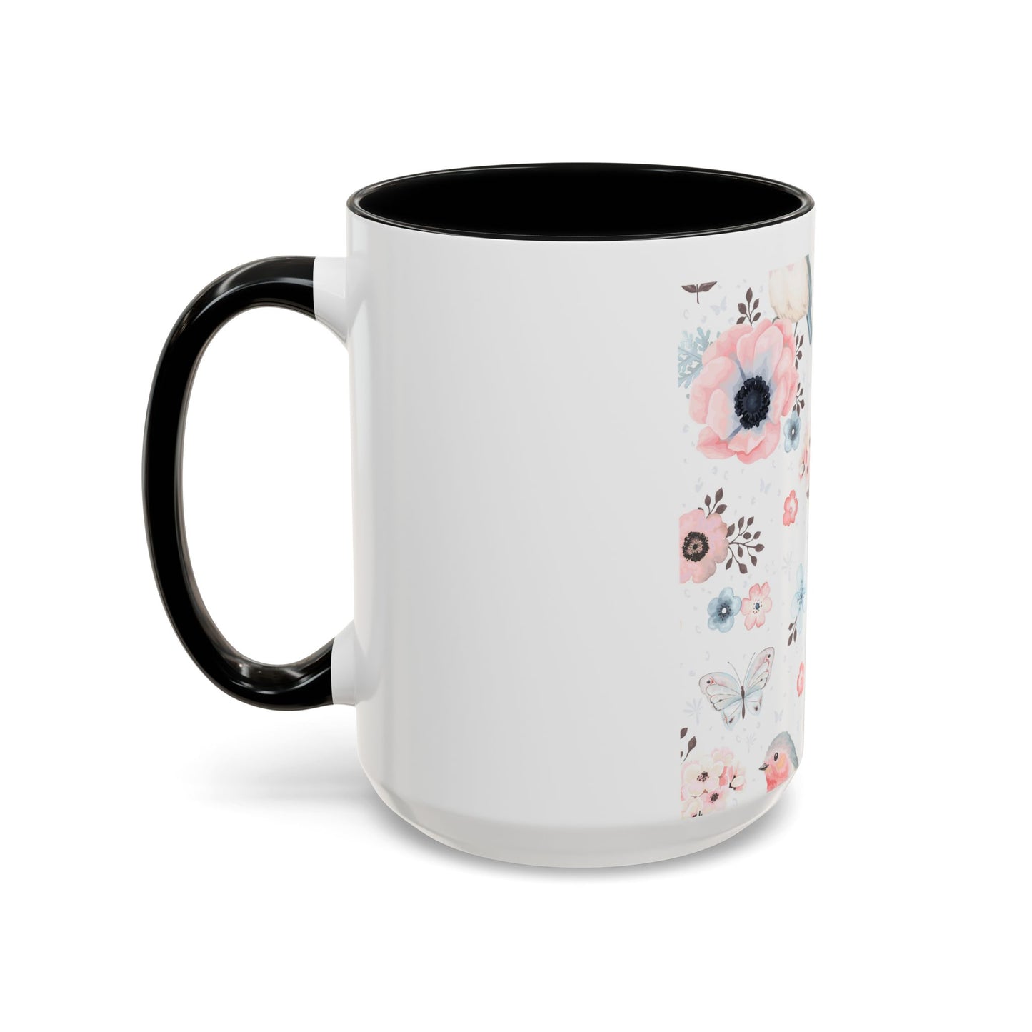Floral Bird Accent Coffee Mug | Perfect for Nature Lovers, Cute Gift Idea for Birthdays, Home Decor, Eco-Friendly, Tea Lovers