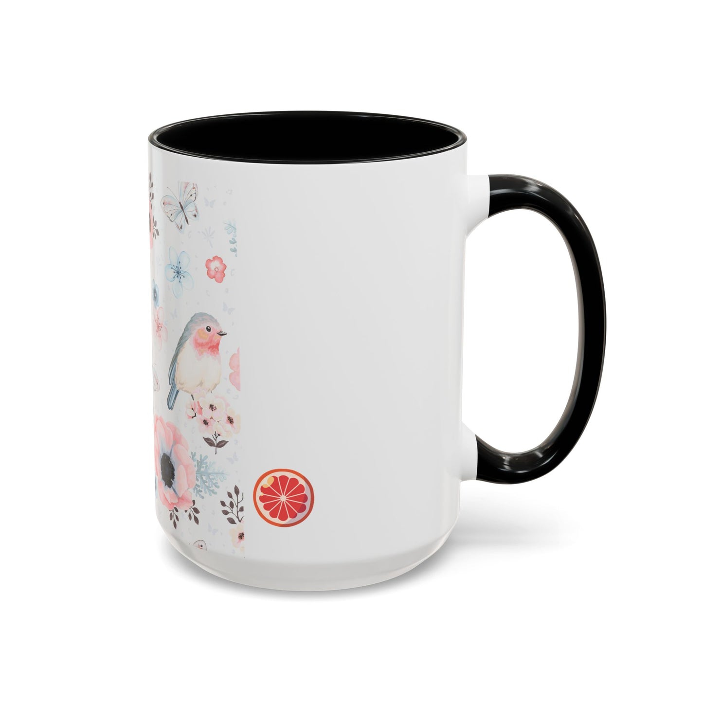 Floral Bird Accent Coffee Mug | Perfect for Nature Lovers, Cute Gift Idea for Birthdays, Home Decor, Eco-Friendly, Tea Lovers